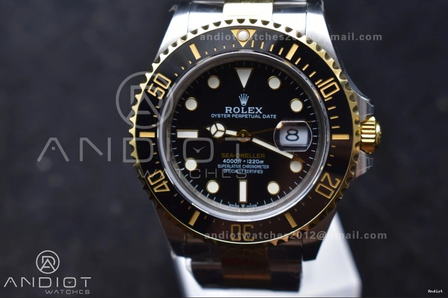 SS Sea-Dweller SS 126603 Best GMF Two on Tone Dial V3 Black YG Edition A2824 Bracelet YG 0211